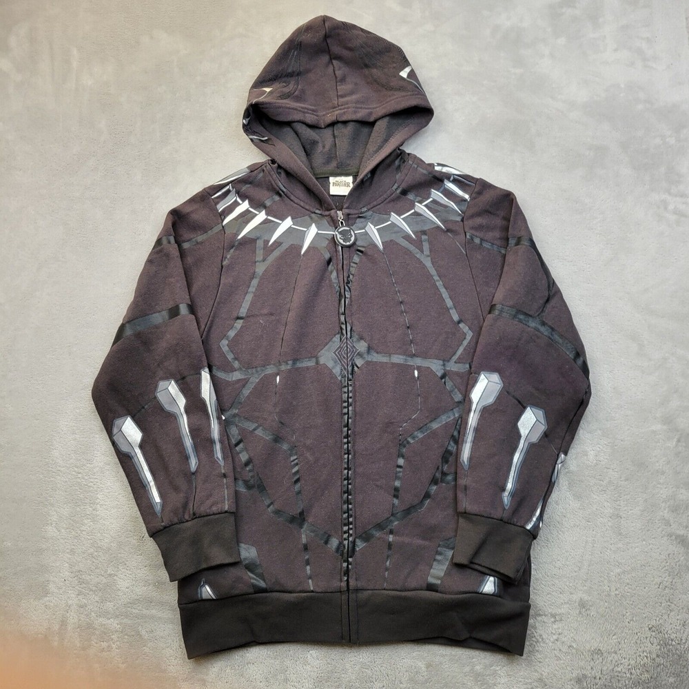 Black Panther Hoodie Boys Large Sweater Jacket Marvel Mad Engine Costume Youth